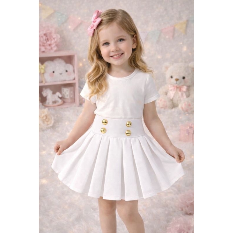 saia  pregas infantil  1 ao 12 anos  entrega rápida