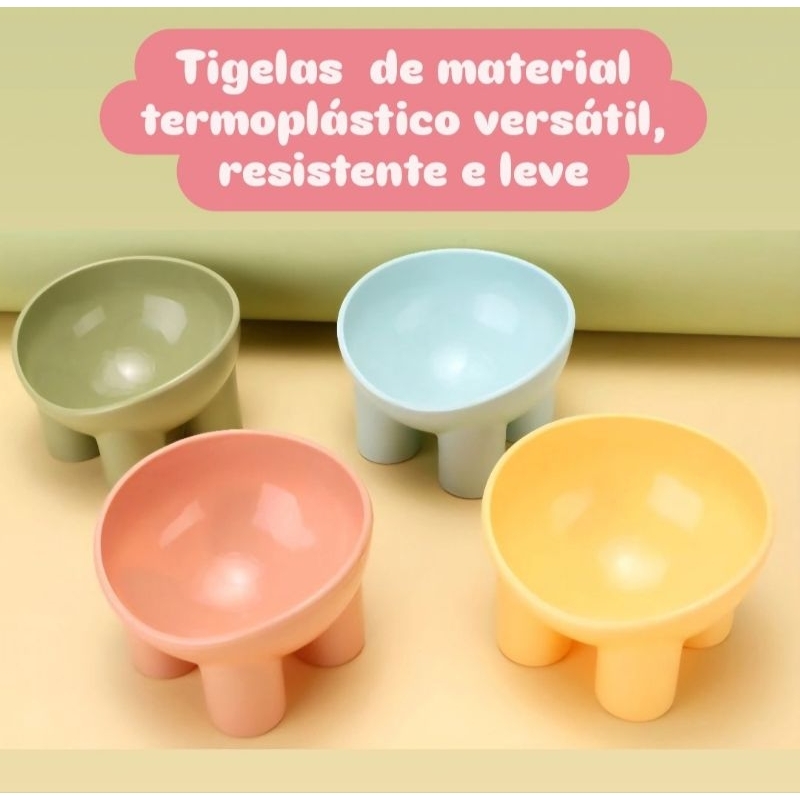 2 unidades Comedouro Bebedouro Tigela Vasilha Elevada Pé de Elefante Pet Gato Cachorro