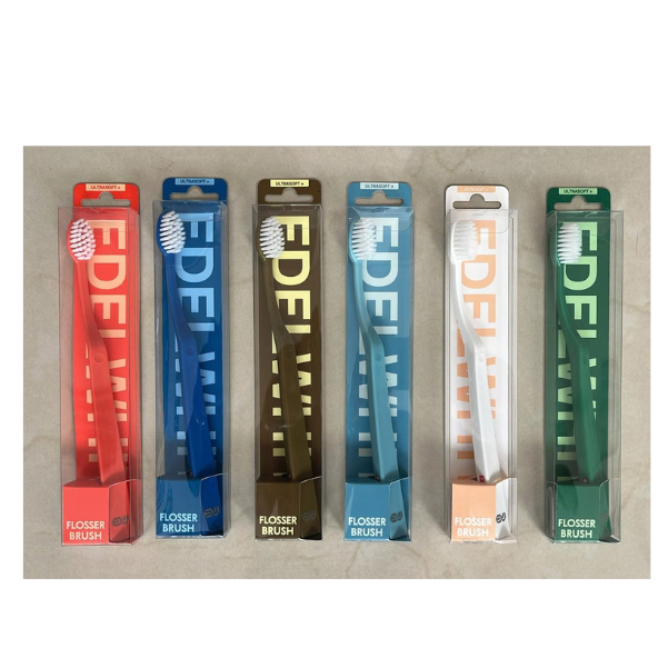 Escova Dental Edel White Flosserbrush Ultrasoft Cores Sortidas 1 Unidade em Oferta na Shopee