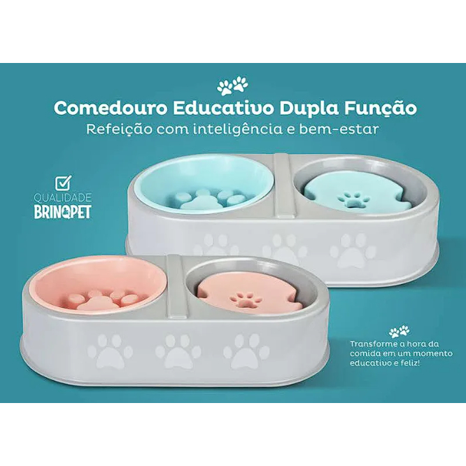 Comedouro Duplo para Cachorro 275ml com Boia e Regime Anti Formiga.