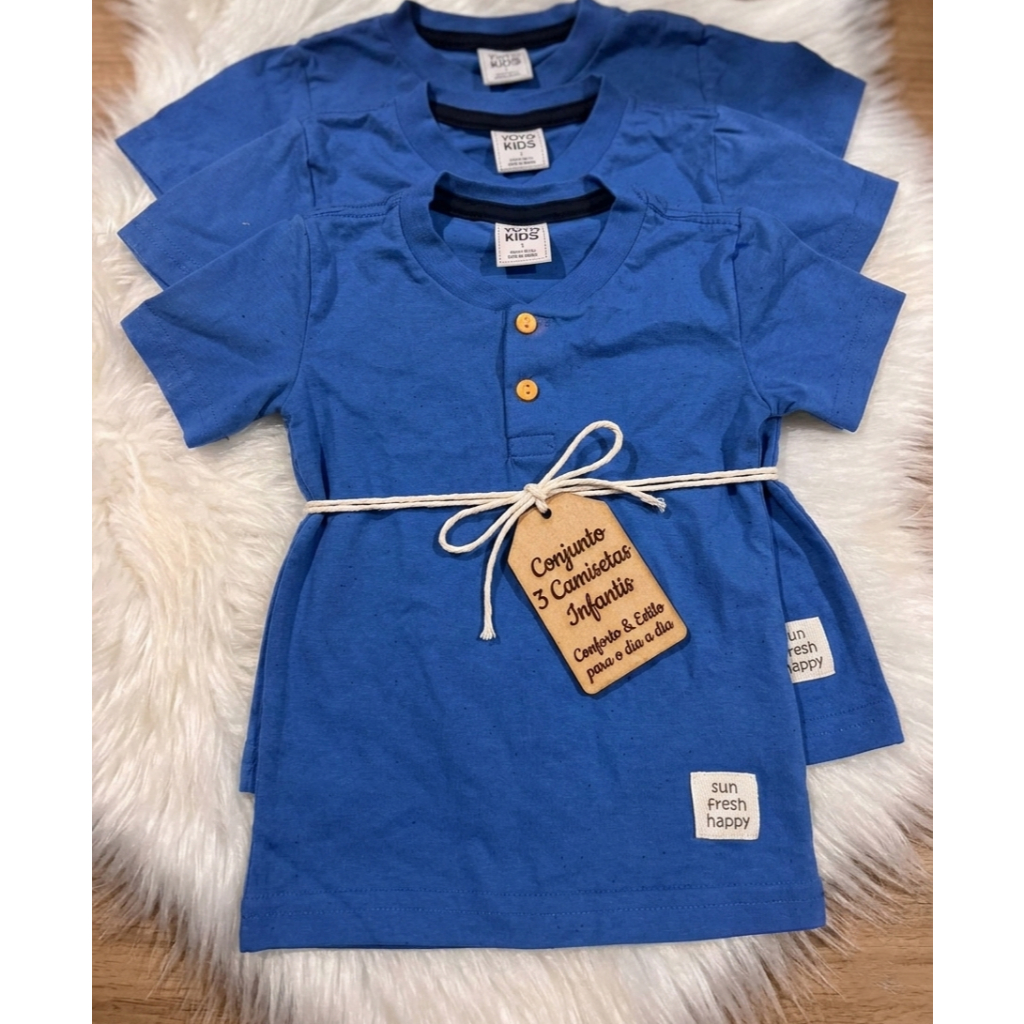 Kit 3 Camisetas Infantil Masculina Menino Algodão Outlet Roupa Infantil Barata Tam 1 2 3