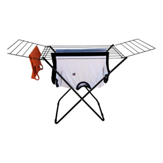 Varal de Chão Dobrável Aço Preto - Estrutura Reforçada, Compacto e Design Moderno em Oferta na Shopee