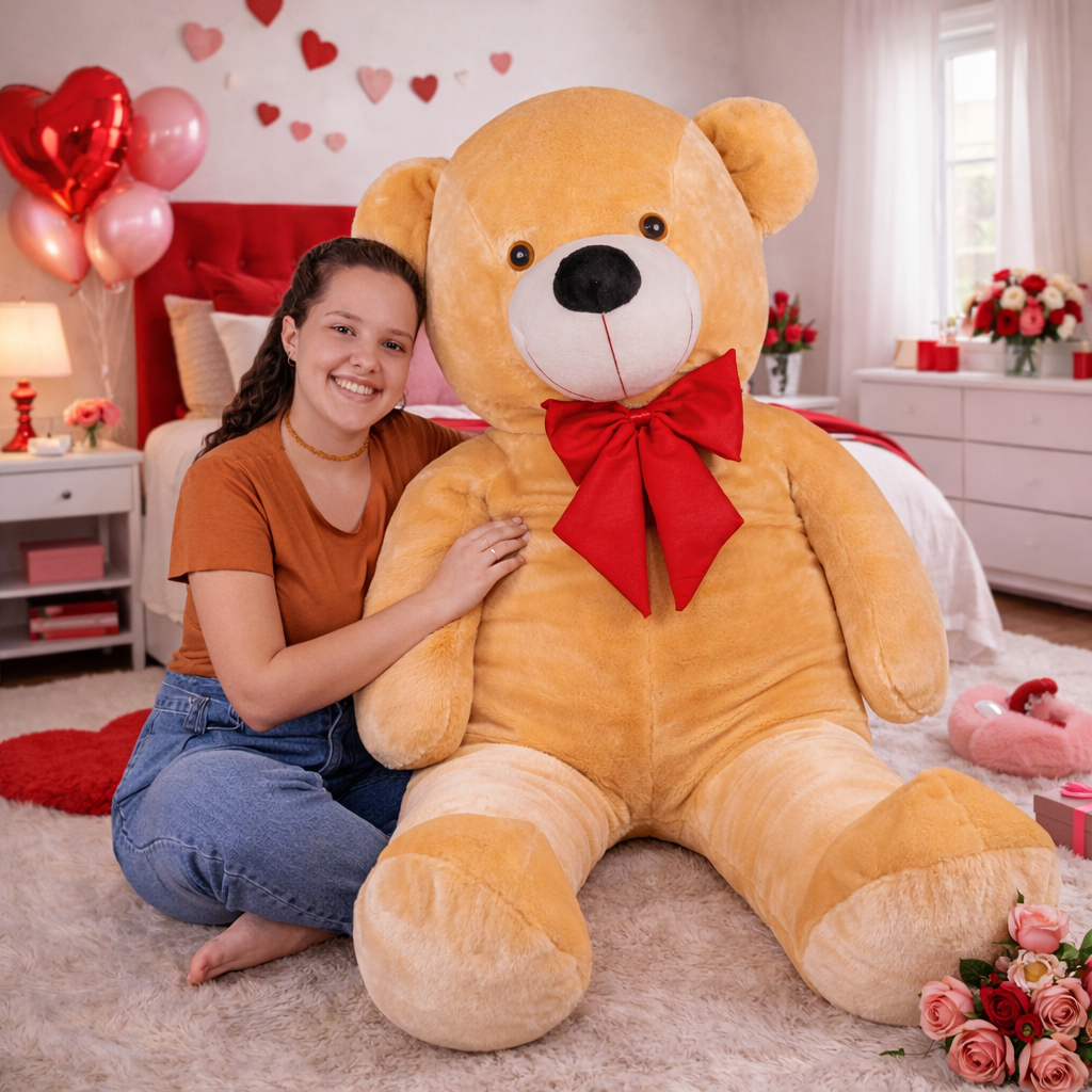 Urso Gigante Pelúcia Grande Teddy  50cm, 90cm e 1,10m Macio Presente Especial Data Comemorativa
