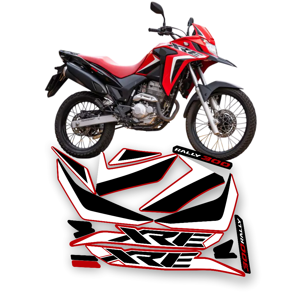 Kit Adesivos Compatível Com XRE 300 RALLY 2022 2023 Cores Personalizadas Laminada