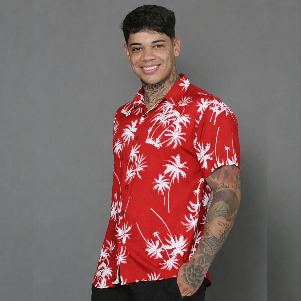 Camisa Hawaiana Masculina Manga Curta Social Floral Florida Slim Verao Moda Praia