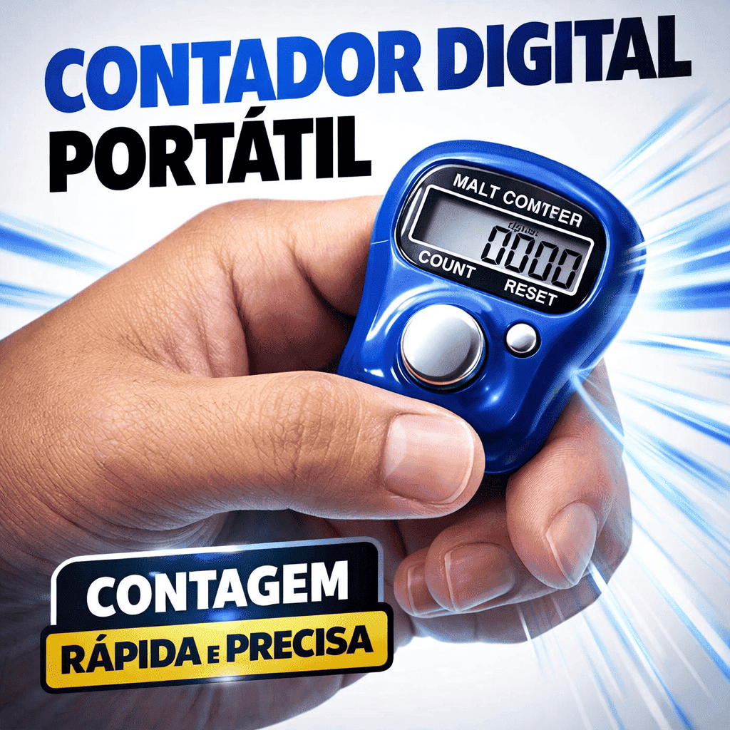 Contador Digital Manual Portátil Dedo Contagem Pessoas Estoque Evento LCD