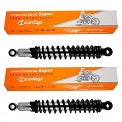 PAR AMORTECEDOR TRASEIRO C/ REGULAGEM COFAP HONDA CG 125 FAN KS / TITAN ES KS FAN 2000 A 2012