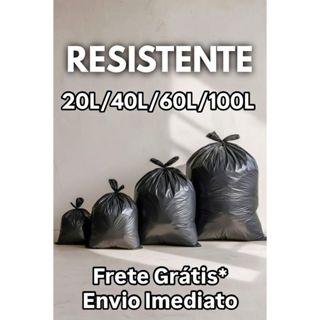 Saco de Lixo Resistente | c/100un e c/50un | Direto da fábrica | Preto | 20, 40, 60 e 100 litros. em Oferta na Shopee