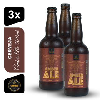 Cerveja Amber Ale Campinas 500ml Kit 3 unidades em Oferta na Shopee