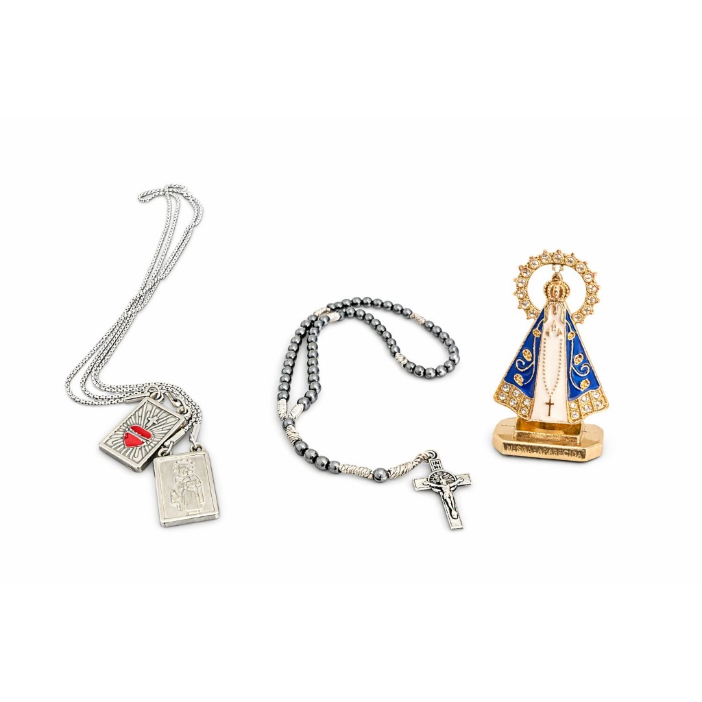 Combo religioso Nossa Senhora Aparecida Terço Escapulário
