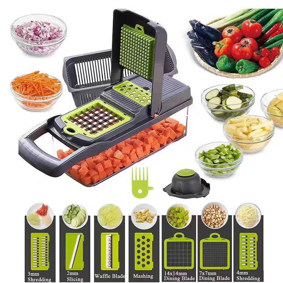 Fatiador Profissional Multifuncional De Aço Inoxidável 16 Em 1 Para Vegetais/Frutas/Legumes