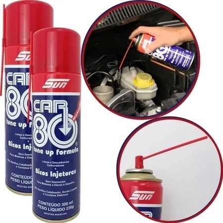 Kit 2 unidades Descarbonizante Spray 300ml Limpa Bico Carburadores Original CAR80