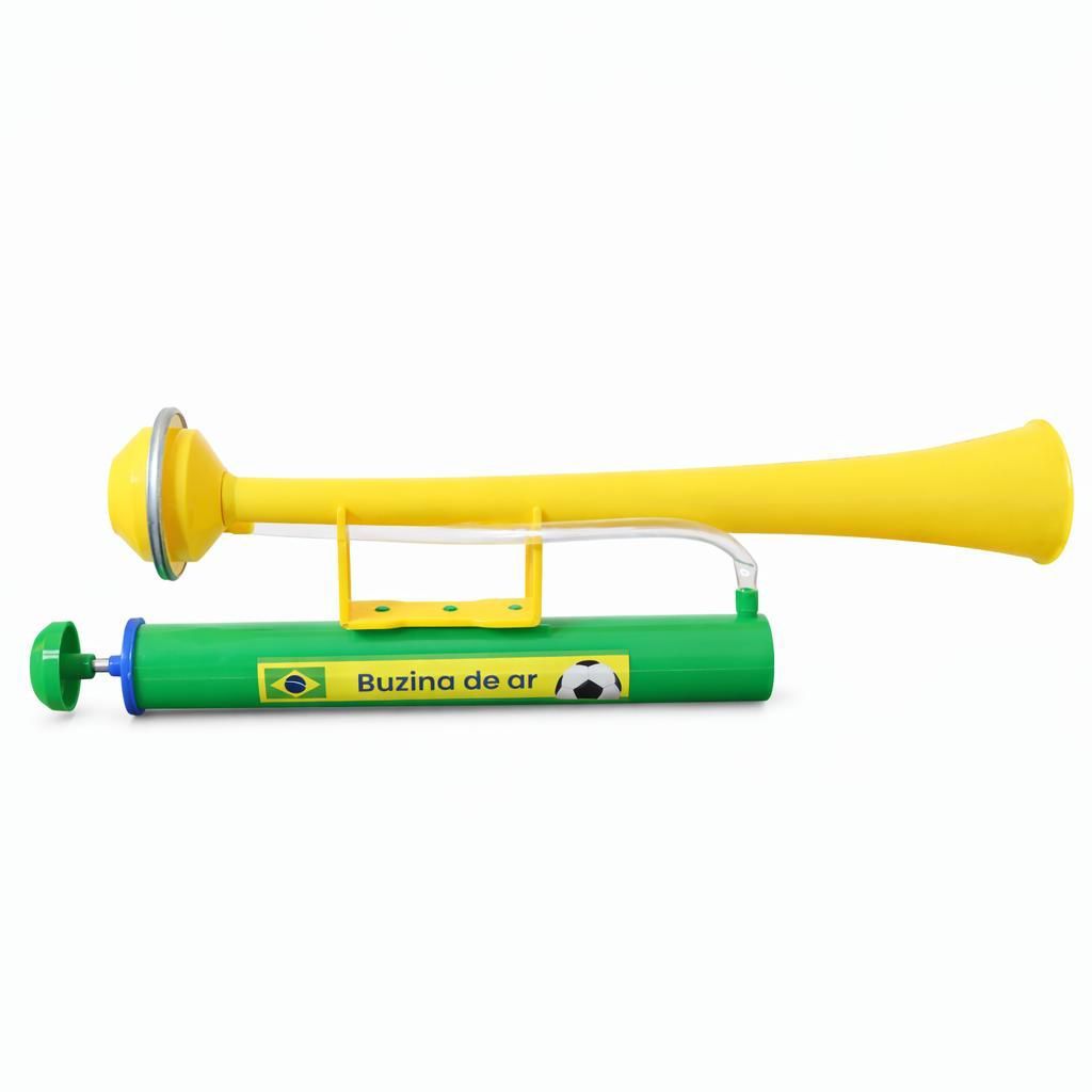 Buzina Ar Vuvuzela Corneta Grande Navio Copa Mundo Brasil Verde e Amarelo Seleção Brasileira