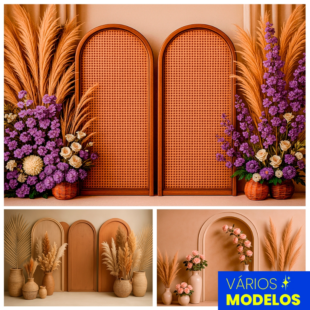 Fundo Fotográfico Gigante Dia das Mães Boho Em Tecido 3D 3,00x2,00 Mt