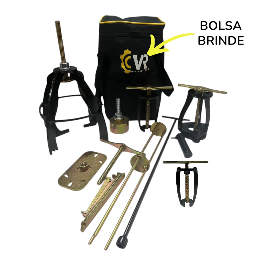 Kit Saca Câmbio, Saca Cesto, Saca Rolamento, Saca Rolamento 6201, Saca Agitador, Chave T 10mm + Bolsa Brinde