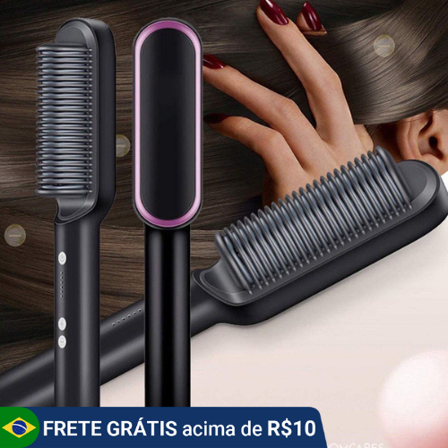 Escova Alisadora Elétrica Bivolt Cerâmica Anti Frizz Alisa e Modela Cabelo Profissional em Oferta na Shopee