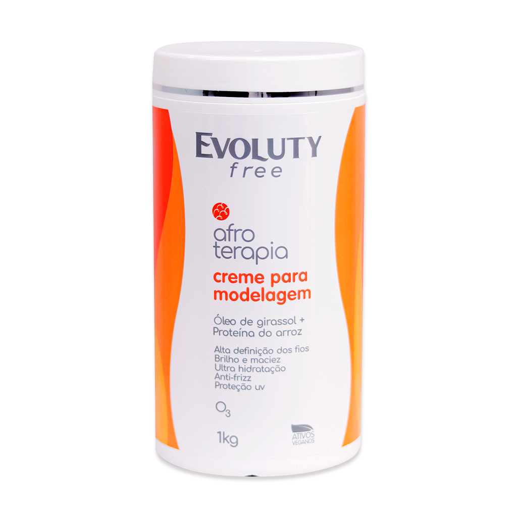 Creme de Pentear Afroterapia Evoluty Free 1Kg Definição de Cachos Anti Frizz Hidratante