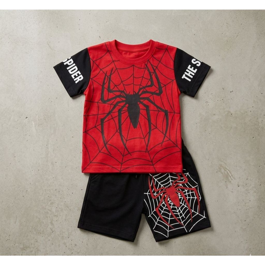 Conjunto Homem Aranha e Sonic infantil menino