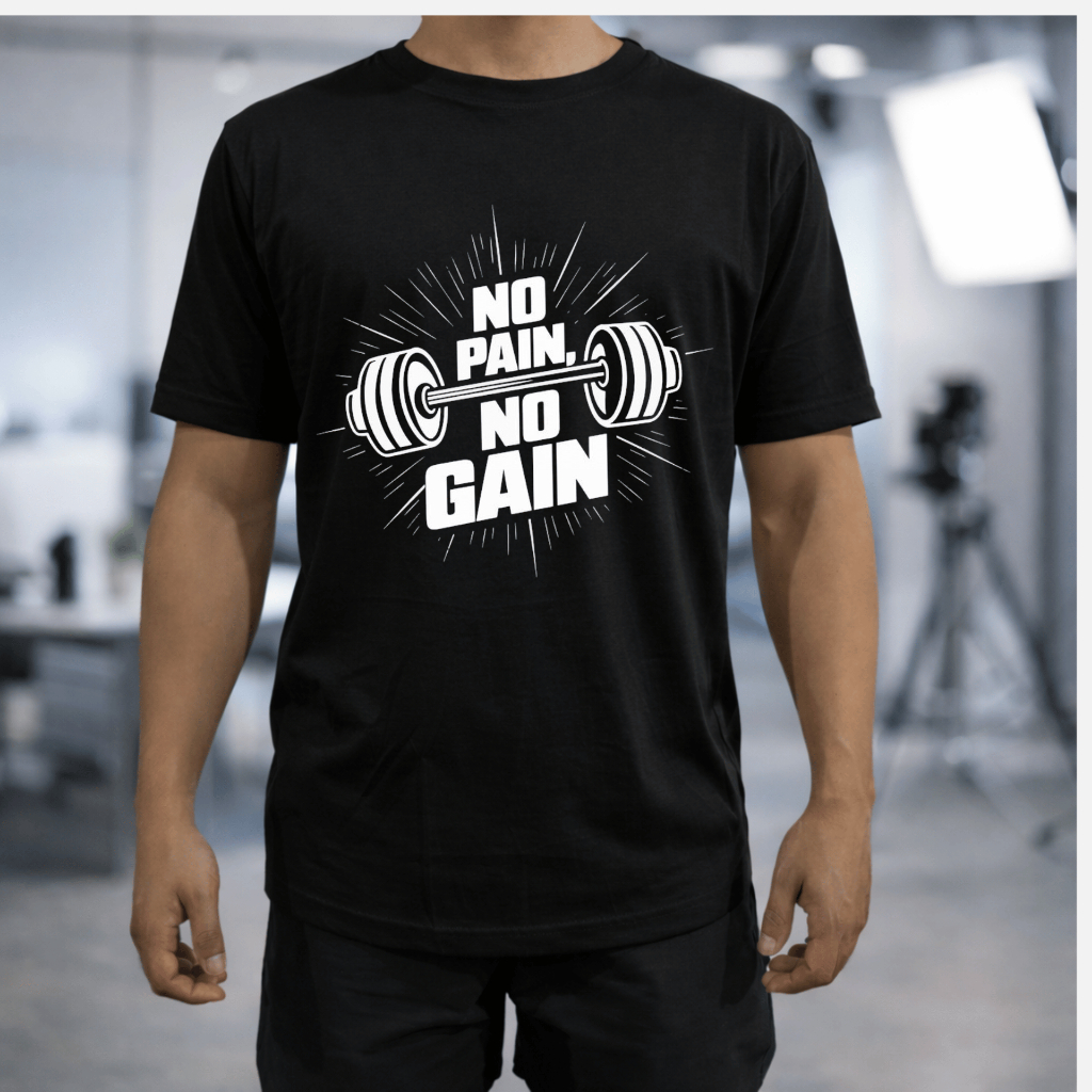 Camiseta Masculina No Pain No Gain Academia Treino Musculação Dia a Dia Confortavel Envio Imediato