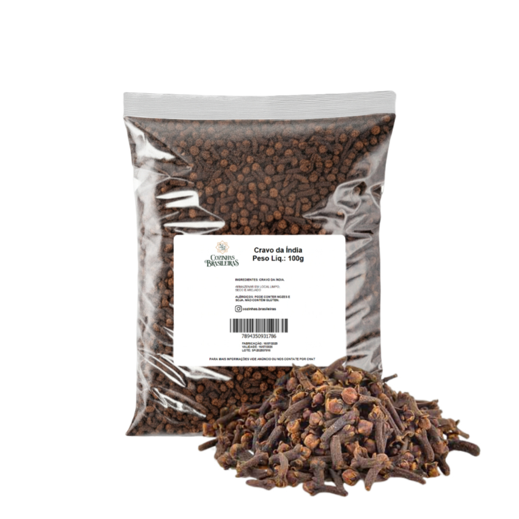 Cozinhas Brasileiras especiaria cravo da índia especiaria natural aromatica p/ sobremesas chás 100g