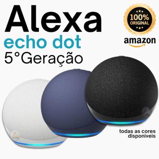 Alexa Echo Dot 5ª Geração Com Som Original Speaker, Controle por Voz - Envio Imediato