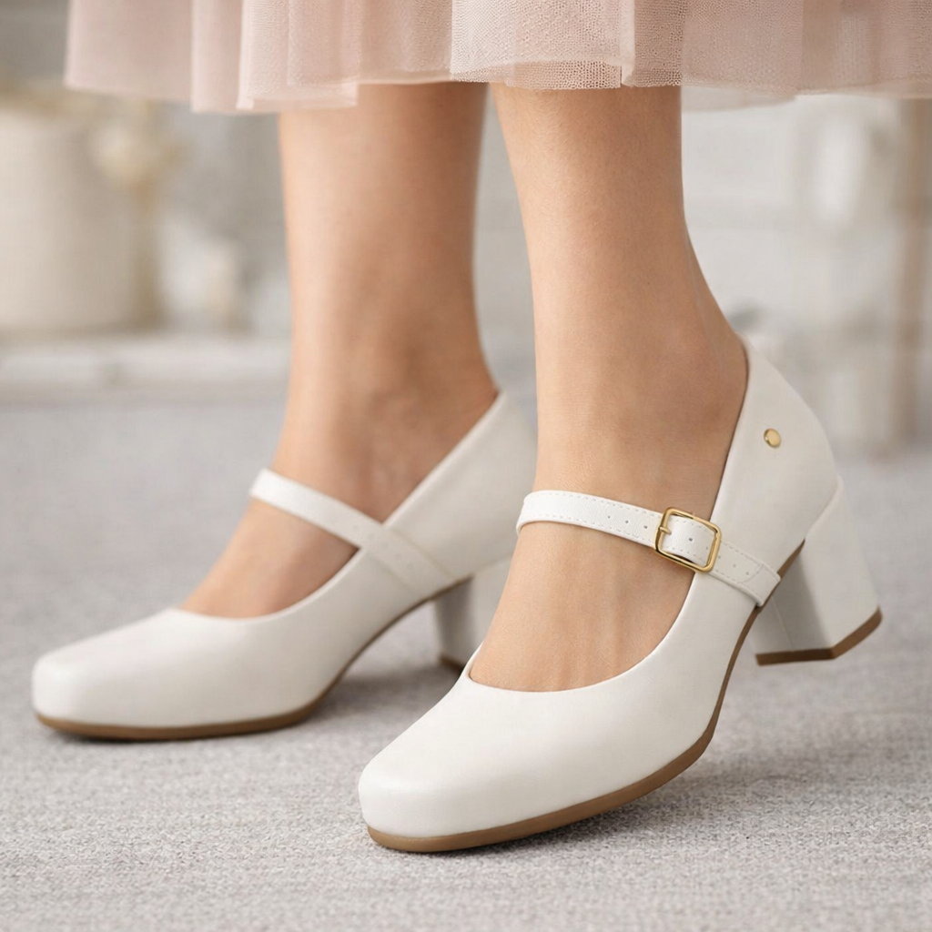 Detalhes do Sapato Adulto Mary Jane Salto Baixo Feminino Boneca Estiloso Scarpin Fivela Regulagem Trabalho