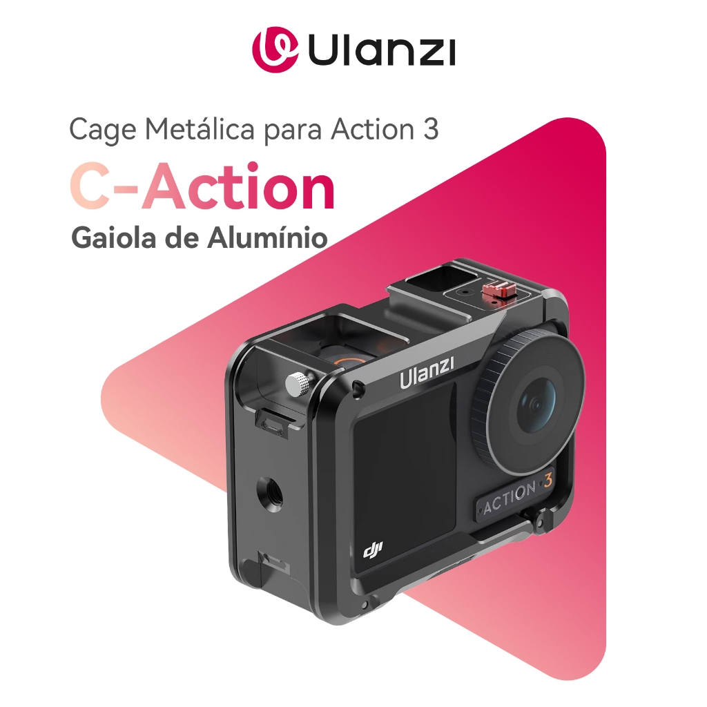 ULANZI C-Action Cage Metálica para DJI Osmo Action 3 – Estrutura Protetora de Alumínio