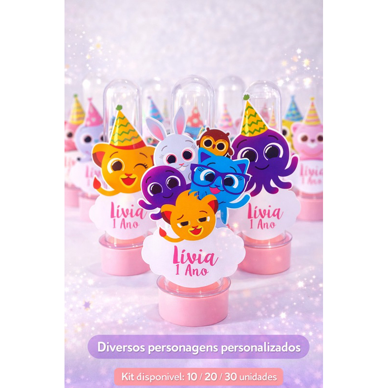 Kit Apliques para Tubetes Bolofofos Personalizado – Lembrancinhas Festa Infantil - ENVIO RÁPIDO