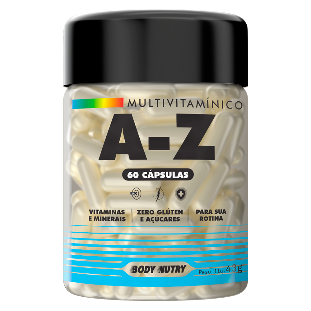 Multivitamínico A-Z 60 Cápsulas Rende 2 Meses | Bem-Estar Geral, Imunidade e Vitalidade - Body Nutry