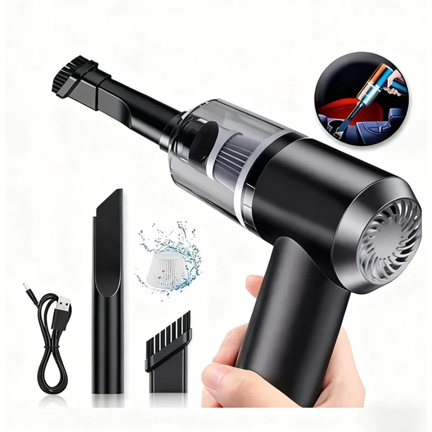 Aspirador e Soprador De pó Portátil Automotivo e Casa Potente Recarregável 3 em 1