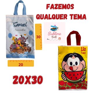 Sacolinha Bolsa Ecobag Personalizada FAZEMOS QUALQUER TEMA 20x30(chamar no chat após a compra) em Oferta na Shopee