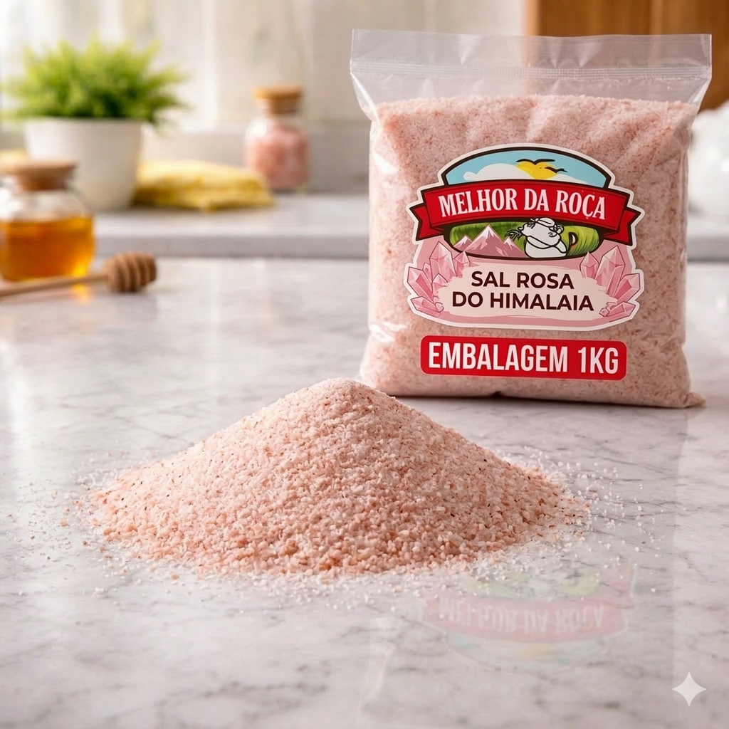 Sal Rosa do Himalaia Fino 1Kg 100% Natural | Sal Gourmet Rico em Minerais | Temperos Saudáveis
