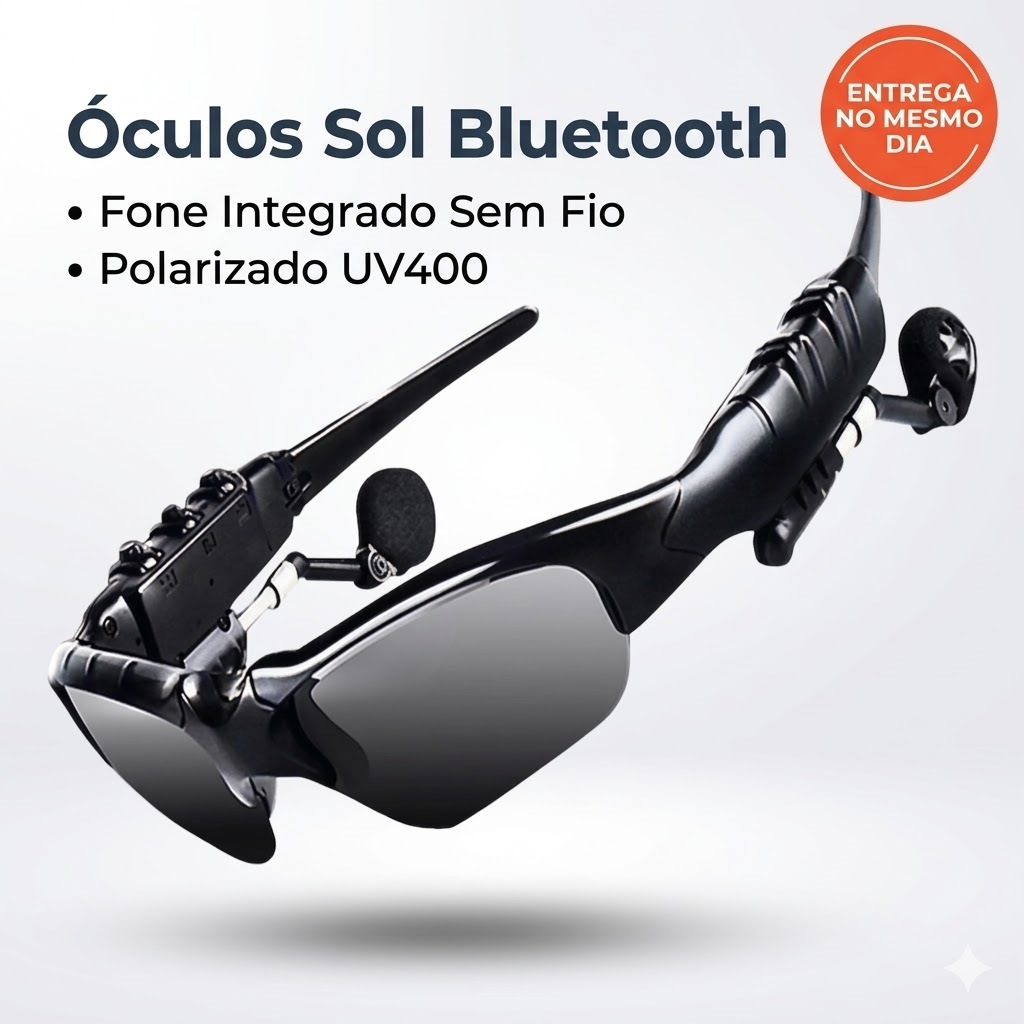 Óculos Sol Bluetooth Sem Fio Fone Ouvido Microfone Proteção