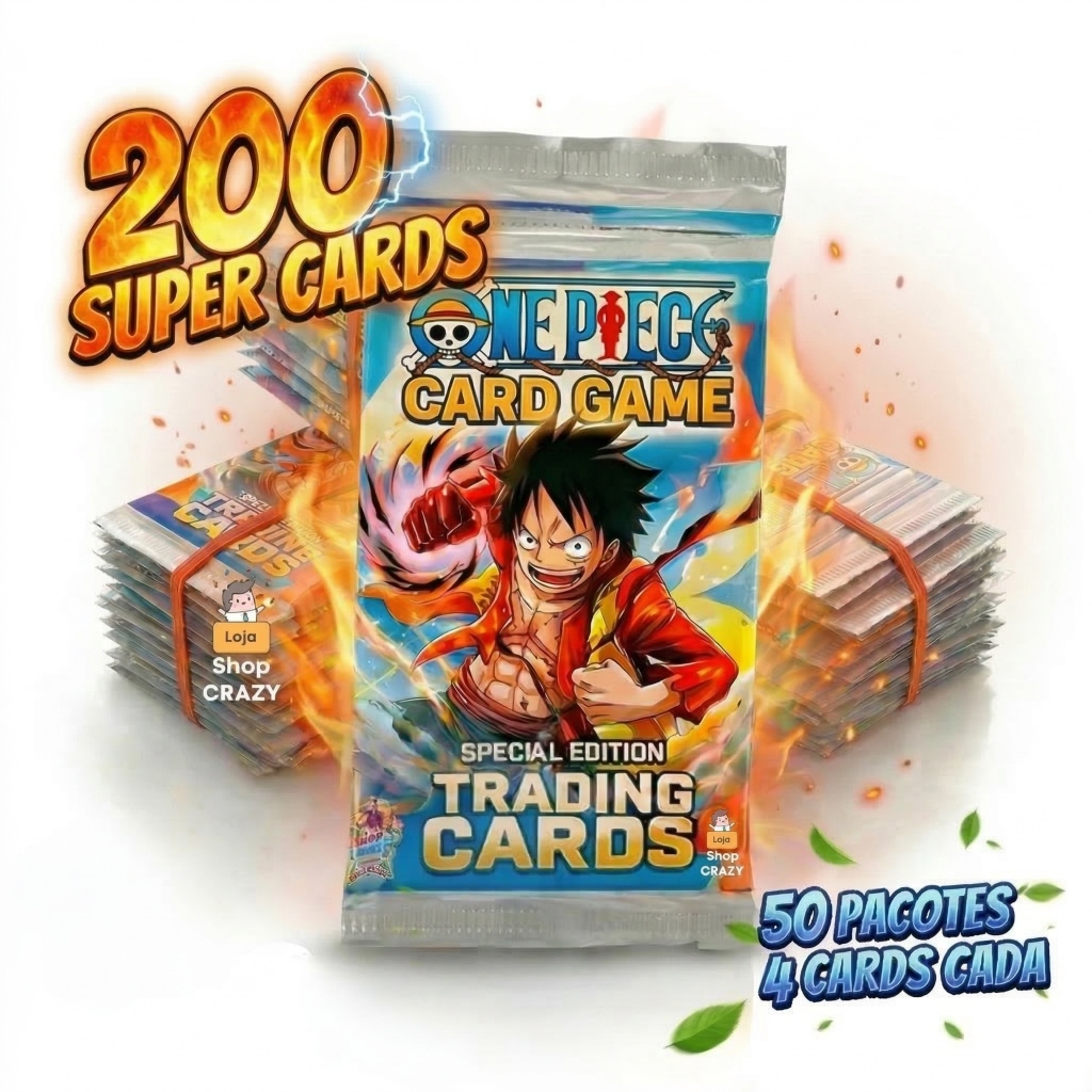 50 Pacotinhos ONE PIECE | São 200 CARDS e CARTAS | Para Colecionar ou Bafo