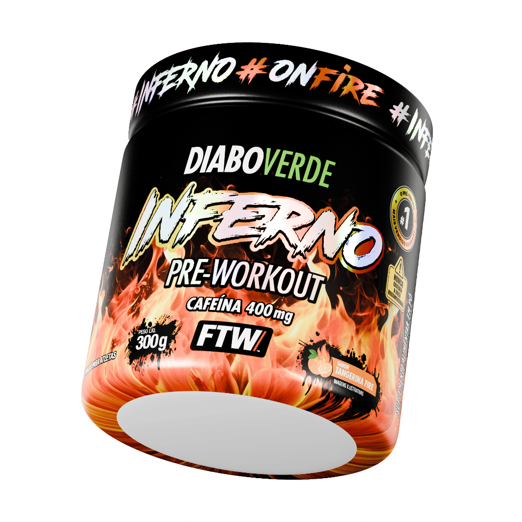 Pré Treino Inferno 300g com 400mg Cafeína  Pre-workout  - Diabo Verde - FTW