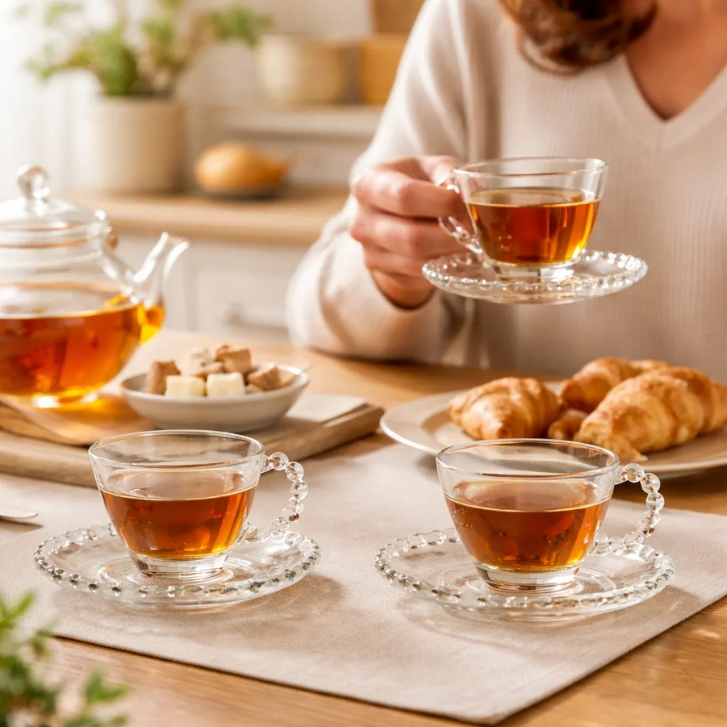 Xícaras de Vidro para Chá Café Jogo com 6 Peças 100ML