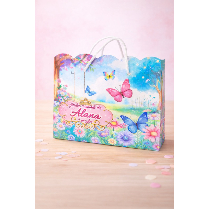 30 Sacolinhas Personalizada para festa jardim das borboletas - bolsinha personalizada - lembrancinha - aniversário
