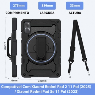 Capa Protetora Redmi Pad SE 11/ Redmi Pad 2 11 Pol Pol Reforçada 3 em 1 com Alça e Suporte Ajustável em Oferta na Shopee