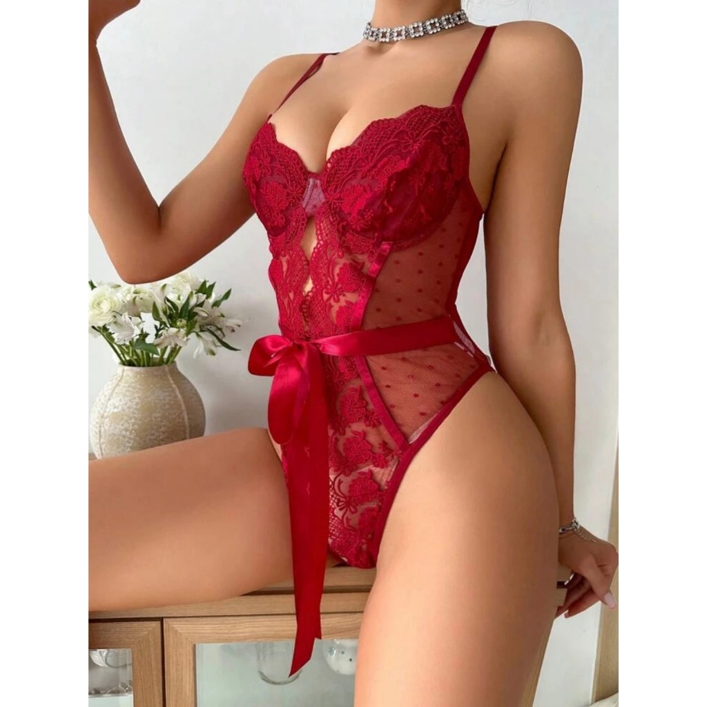 Body Rendado Sexy Feminino com Abertura | Lingerie Sensual de Renda