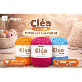 Linha Cléa Duplo Círculo 508m 150g | Fio 100% Algodão Mercerizado Para Crochê, Tricô e Bordado em Oferta na Shopee
