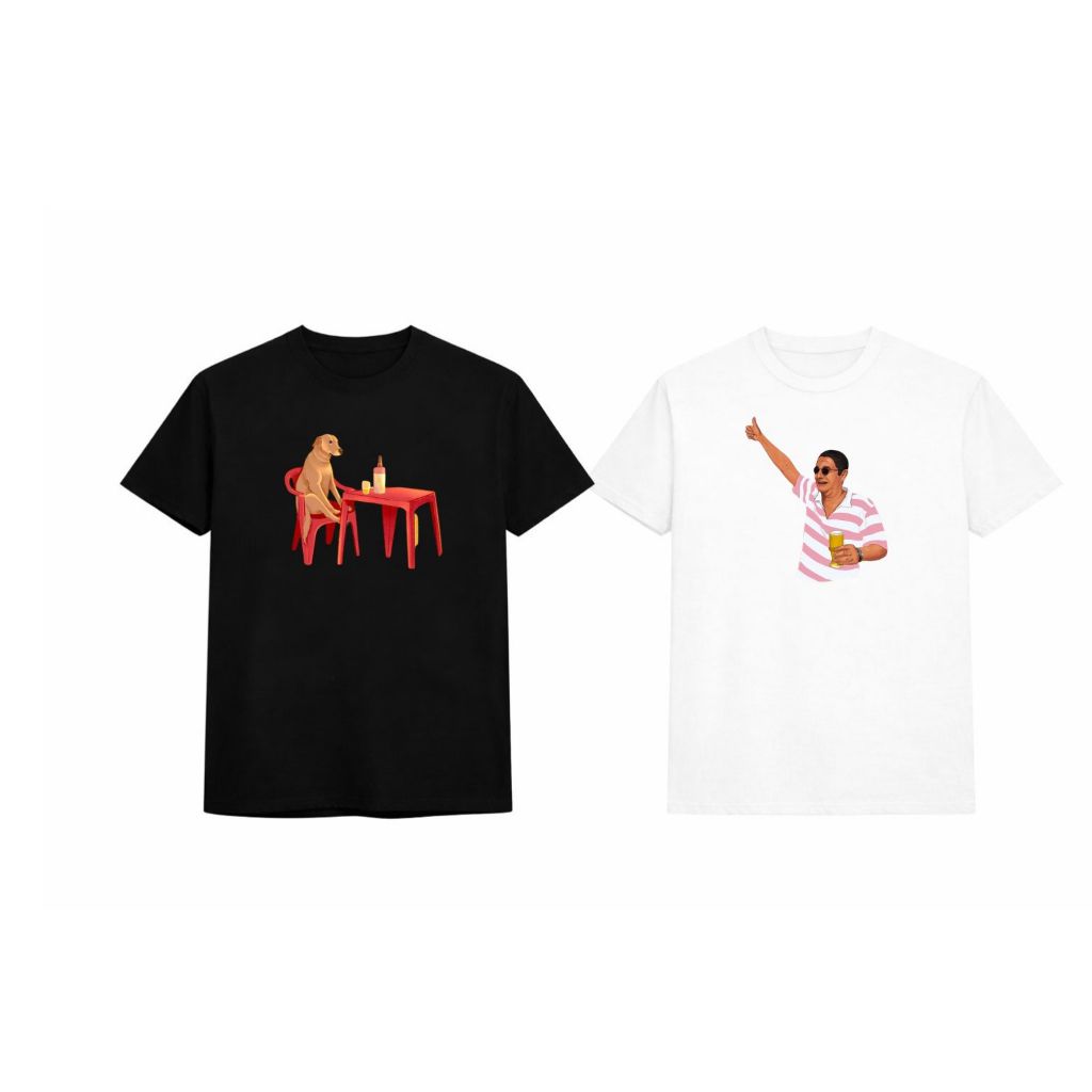 Kit 2 Camisetas Unissex Estampada Engraçada Personagem 100% Algodão