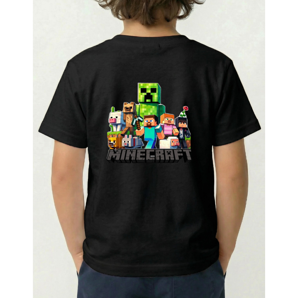 Camiseta Infantil Mine Estampada Minecraft em Algodão  30.1 Premium De Alta Qualidade Diversas Variações