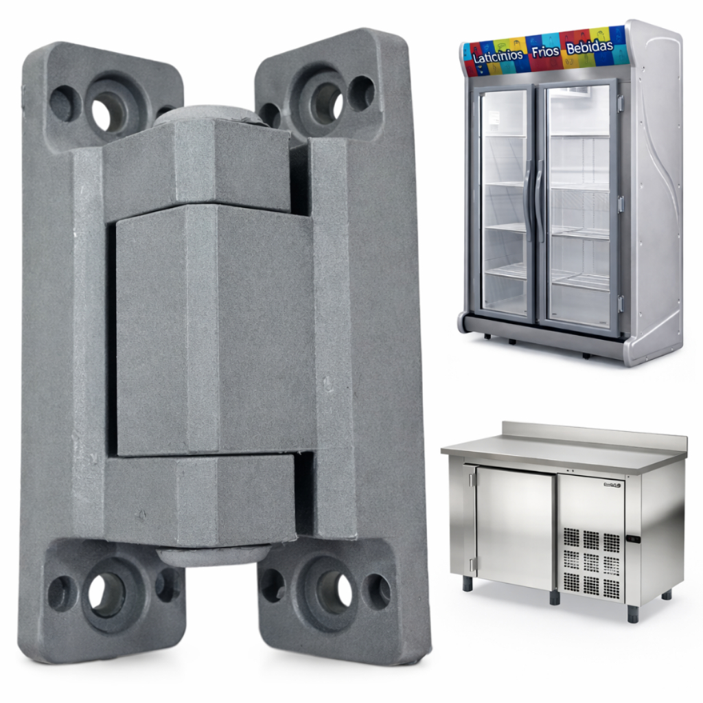 Dobradiça Para Porta do Balcão Frio 70mm Sem Mola Cinza