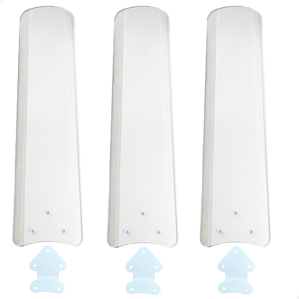 Kit Conjunto 3 Hélices Pás e Garras Ventilador Teto Tron Acrílico Transparente Tramontana Citrino