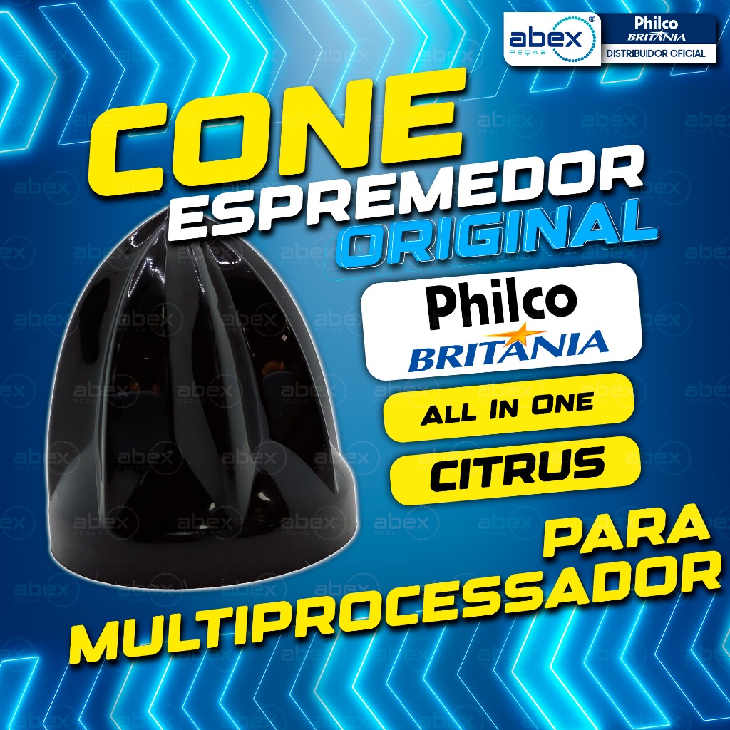 Cone Espremedor Frutas Multiprocessador Philco All In One Citrus Preto Sem Engrenagens Original