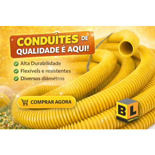 Conduíte Corrugado Amarelo 3/4 100m Eletroduto Flexível PEAD Alta Resistência Para Instalações Elétricas