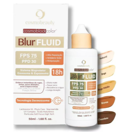 Blur Fluid Cosmobeauty Protetor Solar Base Fluido - BEGE MÉDIO