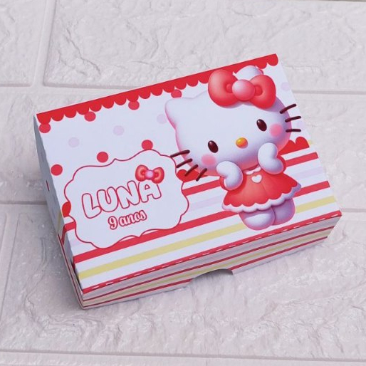 Caixa 6 Doces Hello Kitty Personalizada - Lembrancinhas Personalizada - Festa Infantil - Festa de Aniversário Infantil