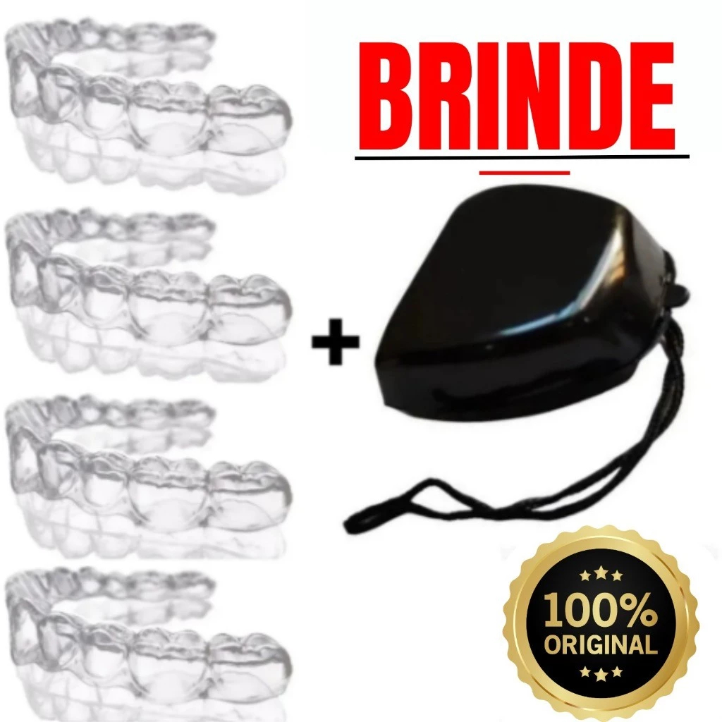 4 Placas Protetor Dos Dentes Silicone Moldável Aparelho Inferior e Superior Anti bruxismo