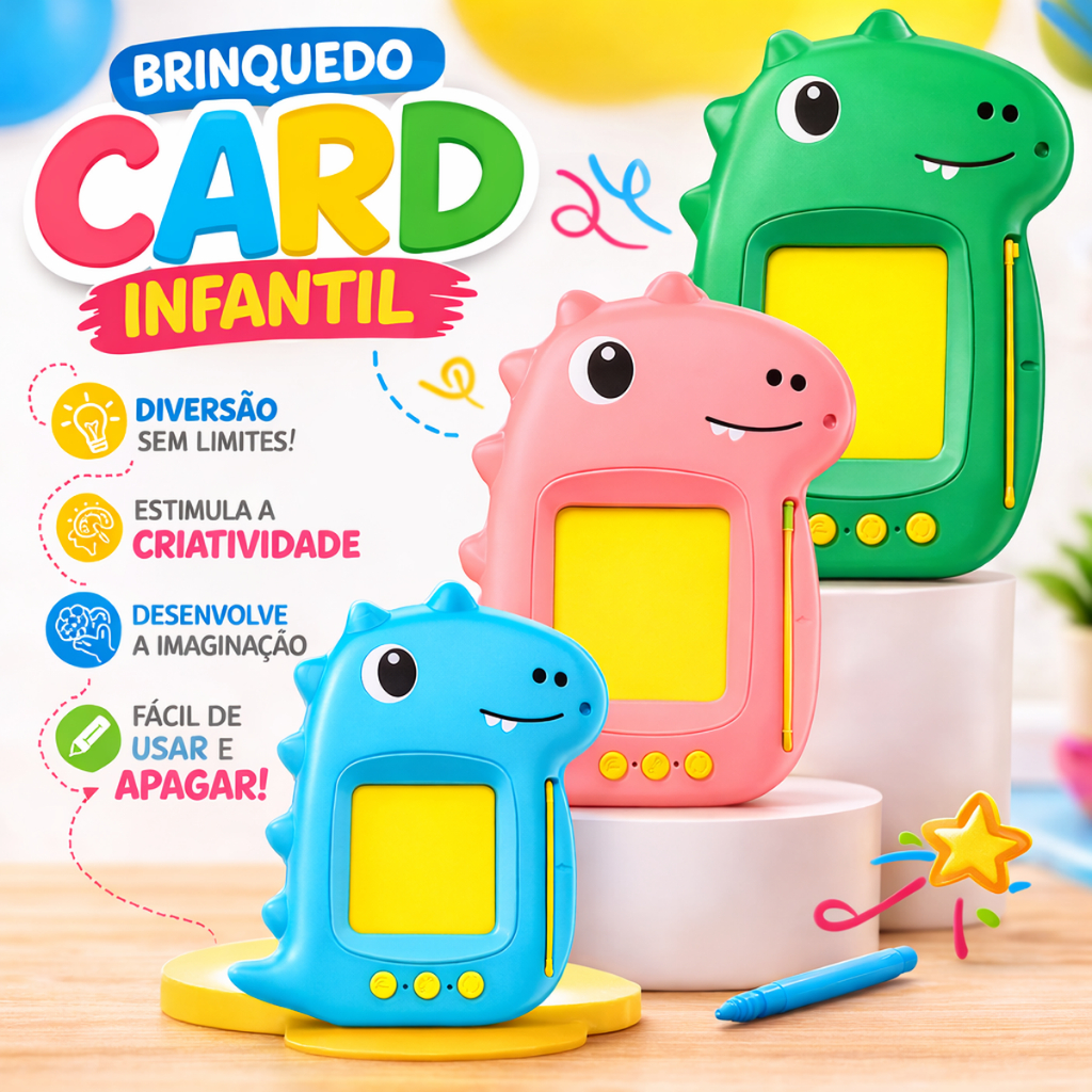 Brinquedo Card Infantil Cartão Fala Inglês Português Dino Apraxia Autismo Alfabetização 224 Palavras